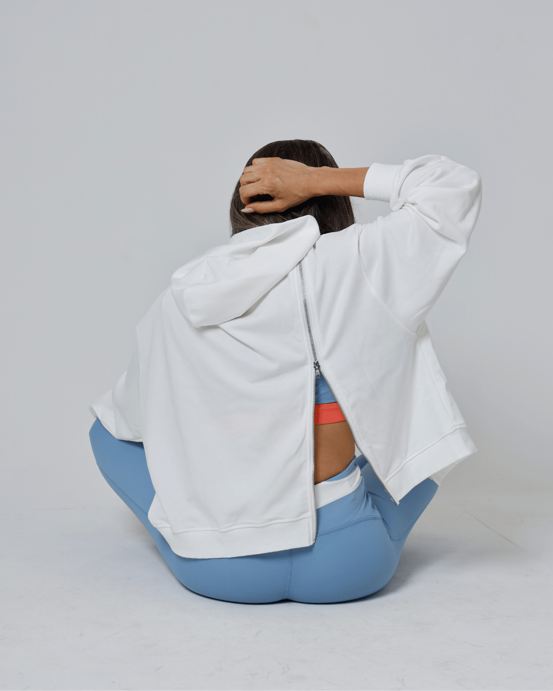 Women's White Zip Hoodie