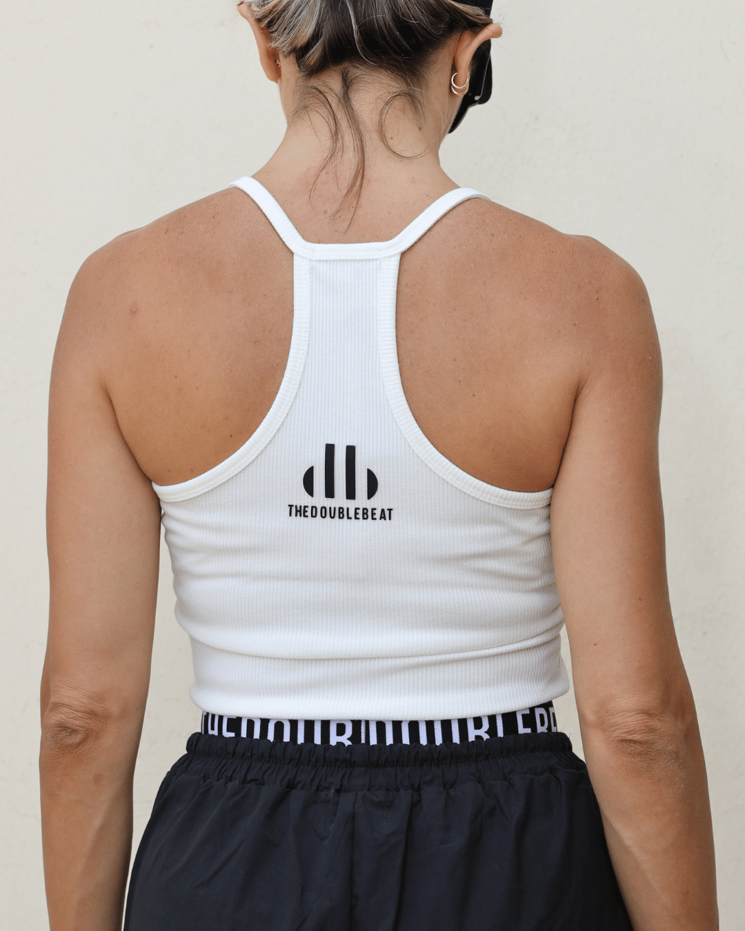 Female while cotton v-neck tank top