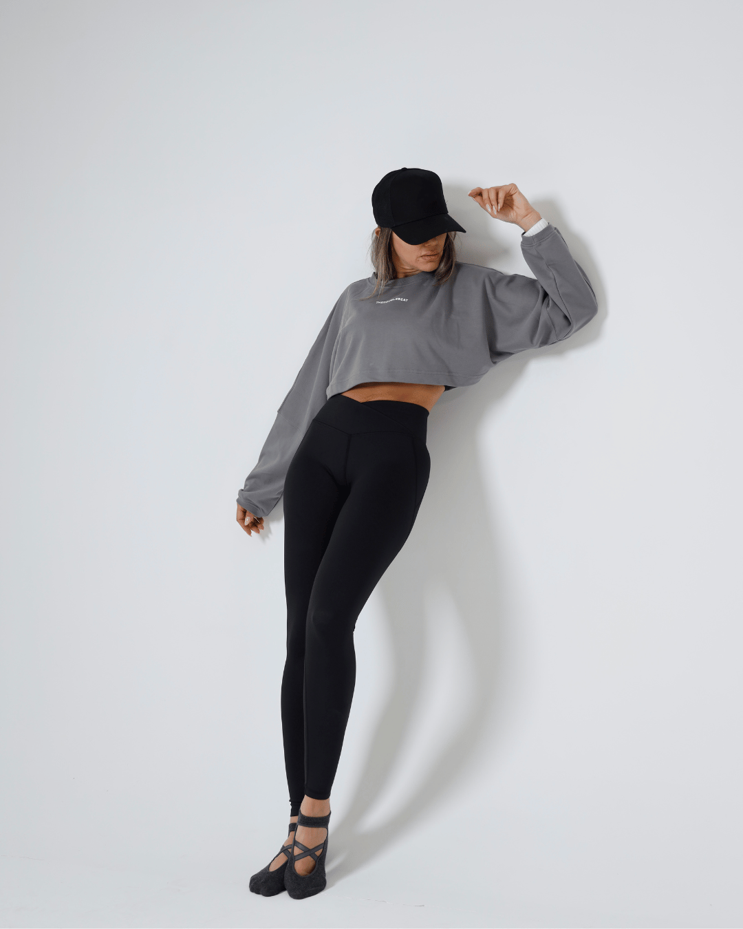 Women's Grey Cropped Sweatshirt